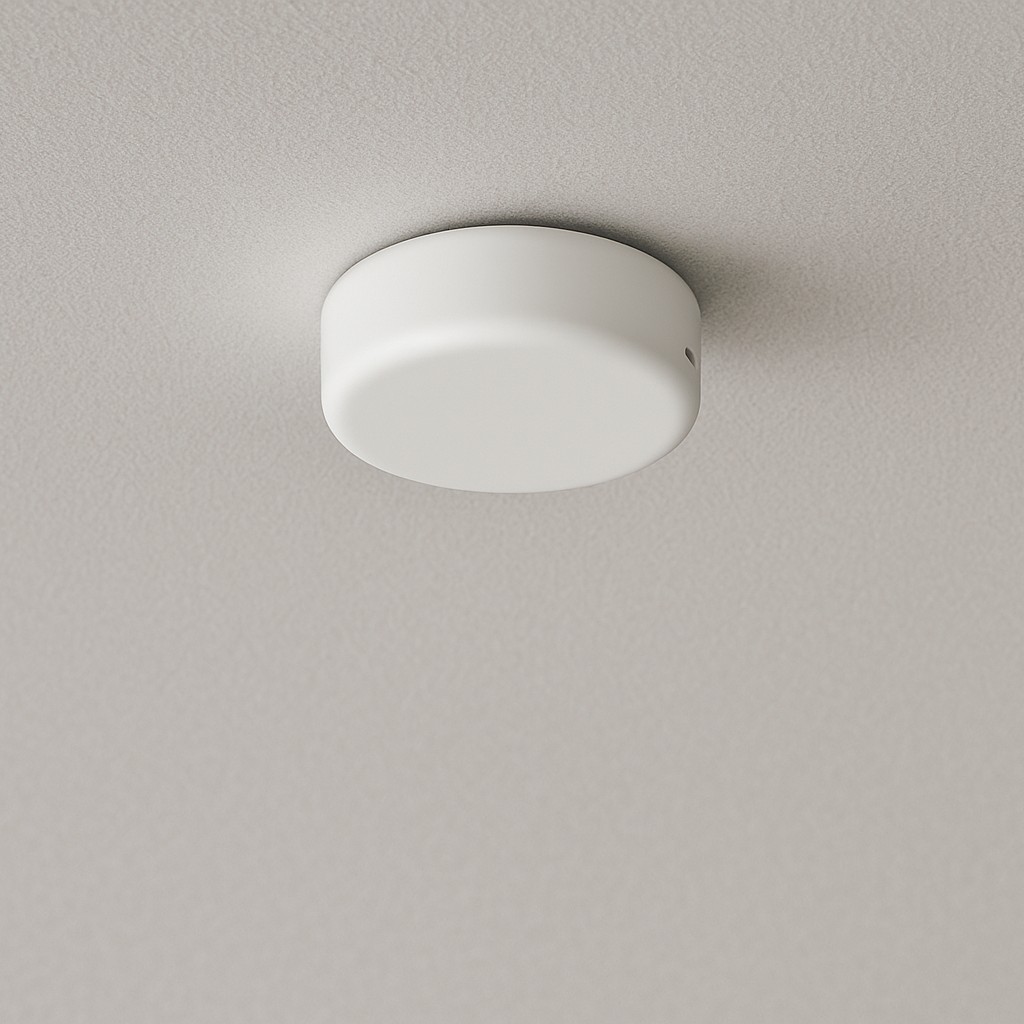 天井に設置された白色の非接触センサー（小型）