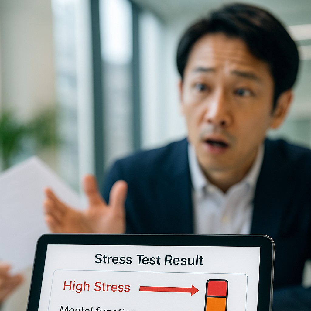 画面に結果が表示される様子