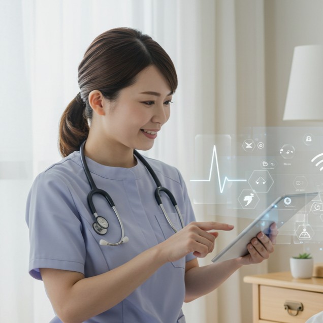 測定結果をプリントアウトで受け取る様子